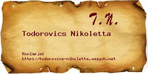 Todorovics Nikoletta névjegykártya