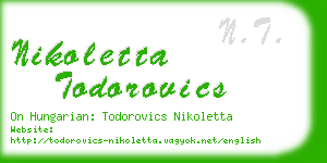 nikoletta todorovics business card
